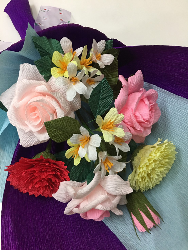 人造紙花、手工花、單朵、花束、材料、高級進口紙、皺紋紙製作、完全客製--花束系列